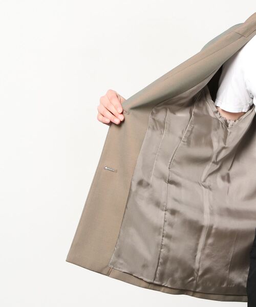 MECRE（メクル）の「シャンブレーオーバーサイズジャケット（テーラードジャケット・レディース・ブルー/カーキ・M/S）」の18枚目の写真