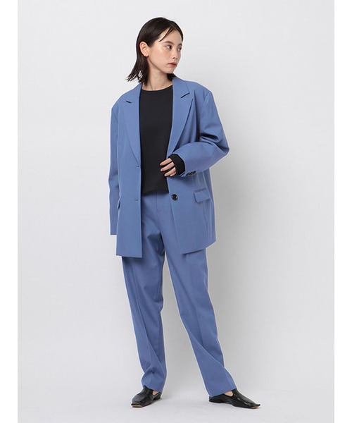 MECRE（メクル）の「シャンブレーオーバーサイズジャケット（テーラードジャケット・レディース・ブルー/カーキ・M/S）」の11枚目の写真