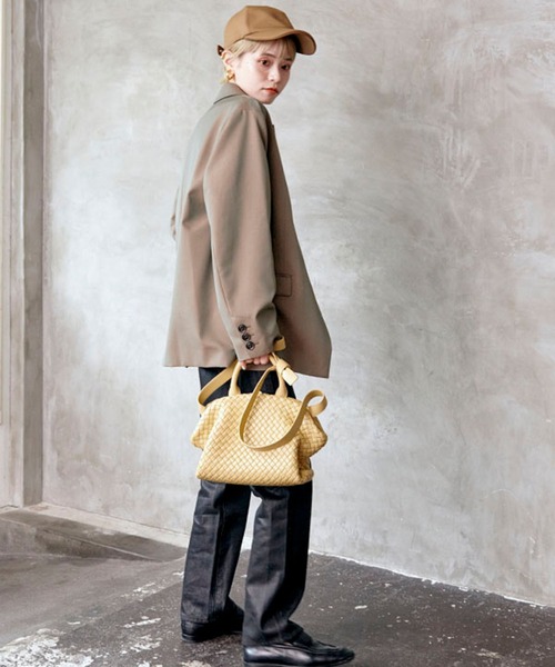 MECRE（メクル）の「シャンブレーオーバーサイズジャケット（テーラードジャケット・レディース・ブルー/カーキ・M/S）」の8枚目の写真