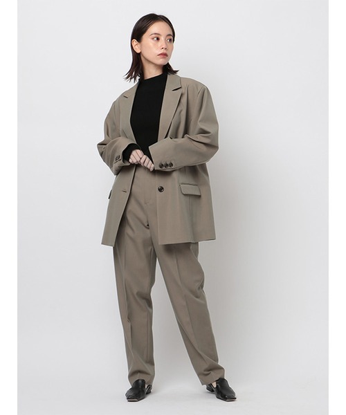 MECRE（メクル）の「シャンブレーオーバーサイズジャケット（テーラードジャケット・レディース・ブルー/カーキ・M/S）」の10枚目の写真