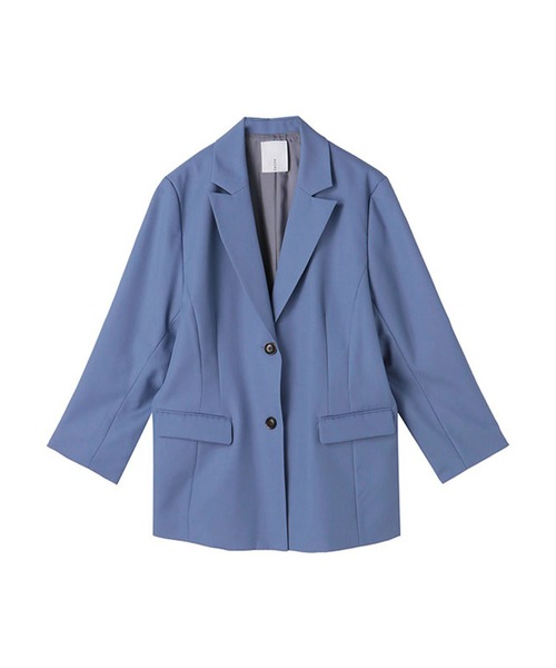 MECRE（メクル）の「シャンブレーオーバーサイズジャケット（テーラードジャケット・レディース・ブルー/カーキ・M/S）」の16枚目の写真