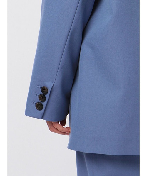 MECRE（メクル）の「シャンブレーオーバーサイズジャケット（テーラードジャケット・レディース・ブルー/カーキ・M/S）」の15枚目の写真