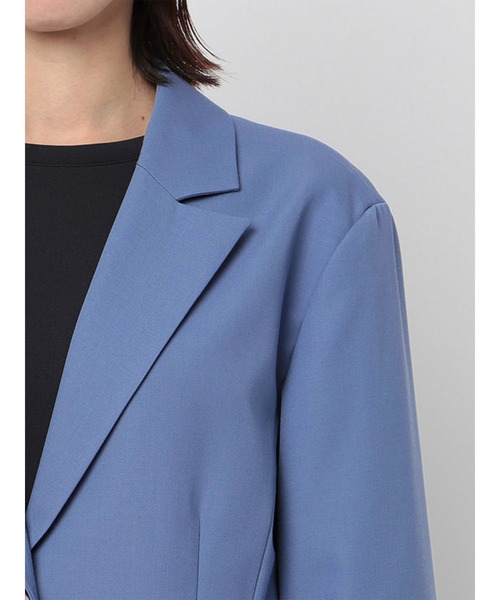 MECRE（メクル）の「シャンブレーオーバーサイズジャケット（テーラードジャケット・レディース・ブルー/カーキ・M/S）」の14枚目の写真