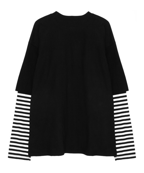 Figments（フィグメンツ）の「フェイクレイヤードロゴロンＴ（Tシャツ/カットソー・レディース・ホワイト/スミクロ/ブルー/グレー・SMALL/MEDIUM）」の8枚目の写真