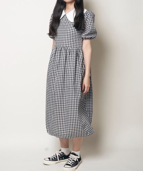Clice de Paris(クリシェドゥパリス)の「K/ギンガムチェックワンピース(ワンピース・レディース・グリーン/ブラック・ONESIZE)」の2枚目の写真