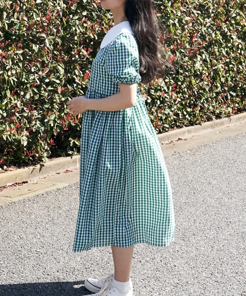 Clice de Paris(クリシェドゥパリス)の「K/ギンガムチェックワンピース(ワンピース・レディース・グリーン/ブラック・ONESIZE)」の9枚目の写真