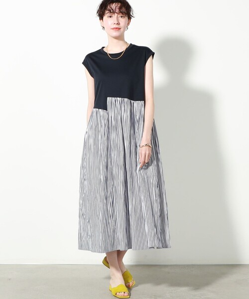 NOLLEY’S(ノーリーズ)の「ウエスト切り替えワンピース(ワンピース・レディース・ホワイト/ブラック/ブルー系その他7・FREE)」の6枚目の写真