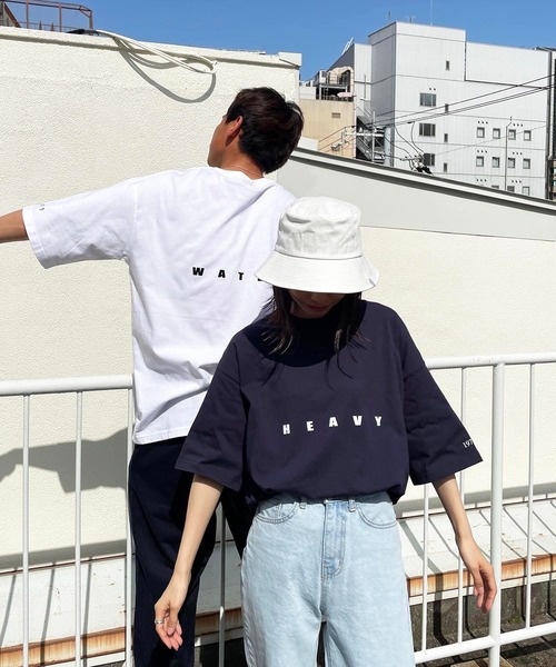 CANAL JEAN(キャナルジーン)の「1975 TOKYO(1975 トーキョー) "Heavy Water"ルーズTシャツ(Tシャツ/カットソー・レディース・ホワイト/ネイビー・LARGE/X-LARGE)」の1枚目の写真