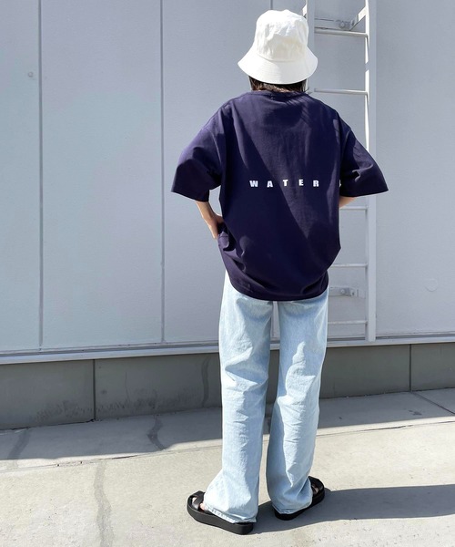 CANAL JEAN(キャナルジーン)の「1975 TOKYO(1975 トーキョー) "Heavy Water"ルーズTシャツ(Tシャツ/カットソー・レディース・ホワイト/ネイビー・LARGE/X-LARGE)」の4枚目の写真