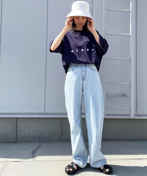 CANAL JEAN(キャナルジーン)の「1975 TOKYO(1975 トーキョー) "Heavy Water"ルーズTシャツ(Tシャツ/カットソー・レディース・ホワイト/ネイビー・LARGE/X-LARGE)」の6枚目の写真