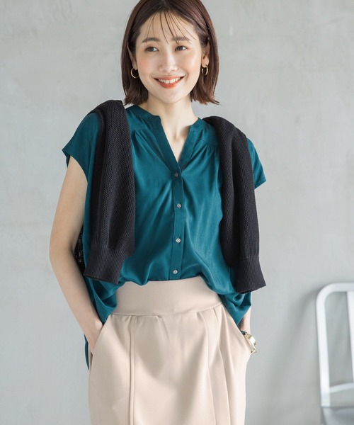 GLOBAL WORK(グローバルワーク)の「ドライメッシュカーデ/275508(カーディガン/ボレロ・レディース・グリーン/オフホワイト/ライトイエロー/ブラック・FREE)」の9枚目の写真