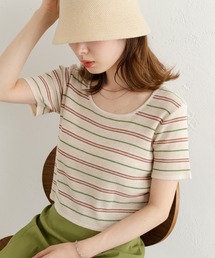 Kastane | マルチボーダーニットTee(Tシャツ/カットソー)