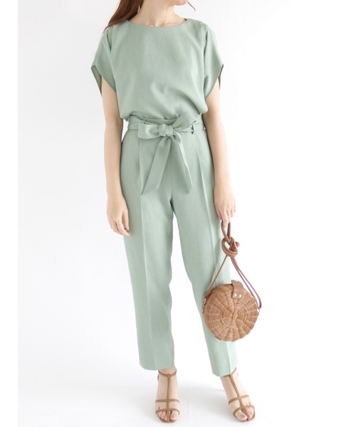 Te chichi（テチチ）の「麻調ショルダータックブラウス(セットアップ可)（シャツ/ブラウス・レディース・グリーン/ベージュ/ブラウン・ﾌﾘ-）」の7枚目の写真