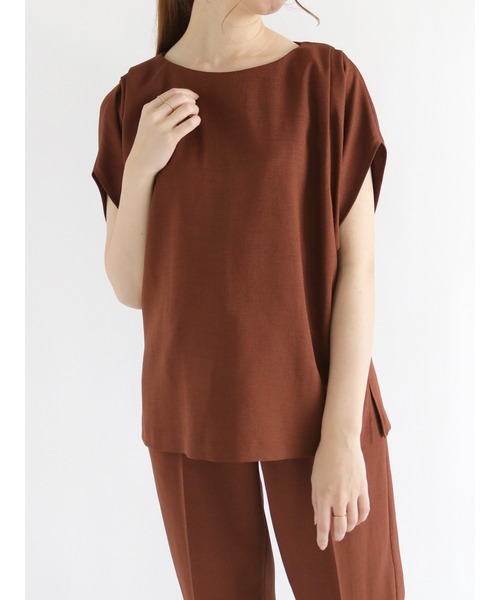 Te chichi（テチチ）の「麻調ショルダータックブラウス(セットアップ可)（シャツ/ブラウス・レディース・グリーン/ベージュ/ブラウン・ﾌﾘ-）」の17枚目の写真