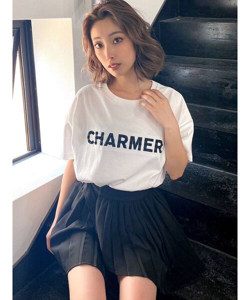 GYDA（ジェイダ）の「CHARMERスタッズBIG Tシャツ（Tシャツ/カットソー・レディース・ブラック/オフホワイト/マスタード・FREE）」の12枚目の写真