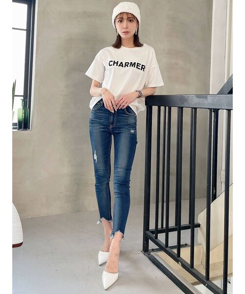 GYDA（ジェイダ）の「CHARMERスタッズBIG Tシャツ（Tシャツ/カットソー・レディース・ブラック/オフホワイト/マスタード・FREE）」の16枚目の写真