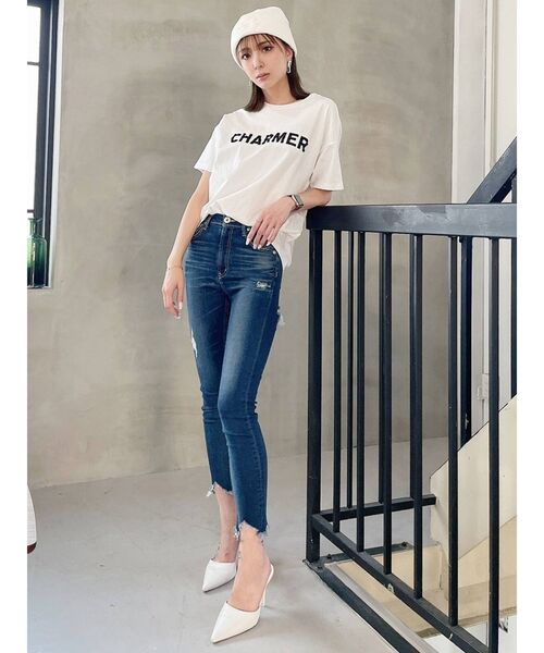 GYDA（ジェイダ）の「CHARMERスタッズBIG Tシャツ（Tシャツ/カットソー・レディース・ブラック/オフホワイト/マスタード・FREE）」の18枚目の写真