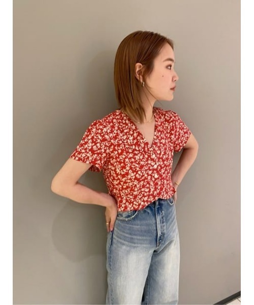 PU FLOWER TINY Tシャツ moussy MOUSSY（マウジー）の「TINY FLOWER ブラウス（シャツ/ブラウス