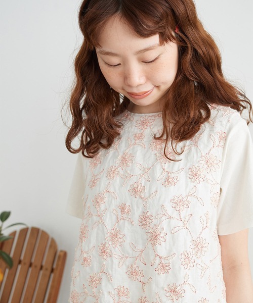 chambre de charme（シャンブルドゥシャーム）の「●cdc デージー刺繍 ベスト（ベスト・レディース・レッド/ホワイト・FREE）」の5枚目の写真