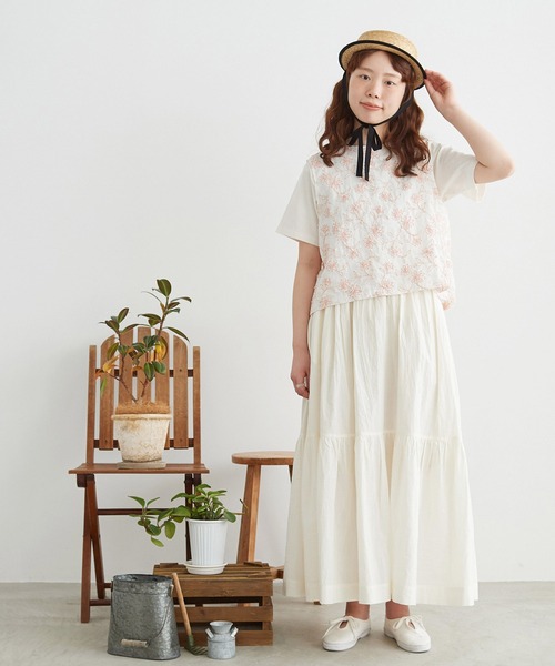 chambre de charme（シャンブルドゥシャーム）の「●cdc デージー刺繍 ベスト（ベスト・レディース・レッド/ホワイト・FREE）」の10枚目の写真