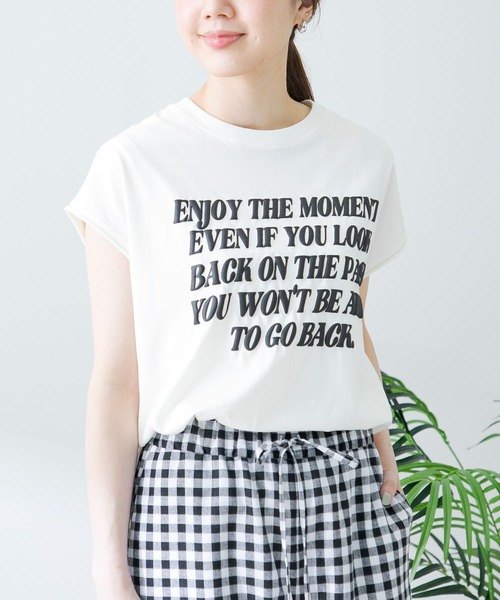 URBAN RESEARCH Sonny Label(アーバンリサーチサニーレーベル)の「メッセージプリントフレンチTシャツ(Tシャツ/カットソー・レディース・ホワイト系その他/ブラック/オフホワイト・FREE)」の18枚目の写真
