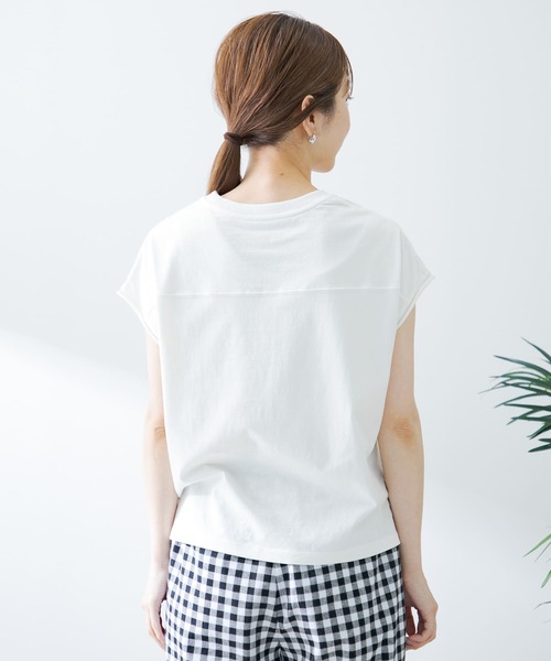 URBAN RESEARCH Sonny Label(アーバンリサーチサニーレーベル)の「メッセージプリントフレンチTシャツ(Tシャツ/カットソー・レディース・ホワイト系その他/ブラック/オフホワイト・FREE)」の16枚目の写真