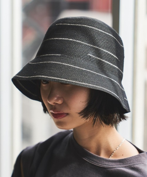 VACANCY（ヴァカンシー）の「気まぐれラインペーパーハット（ハット・レディース・ブラック/ナチュラル・FREE）」の8枚目の写真