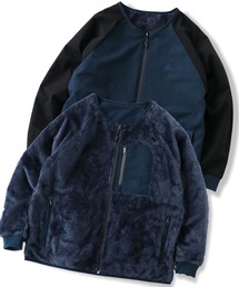 ノーカラージャケット ジップ ブルゾン」に該当するメンズの