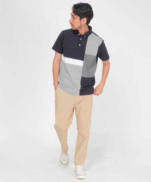 ikka（イッカ）の「メランジ切り替えポロシャツ ECO（ポロシャツ・メンズ・ホワイト/ネイビー/グリーン・M/L/S/XL）」の15枚目の写真