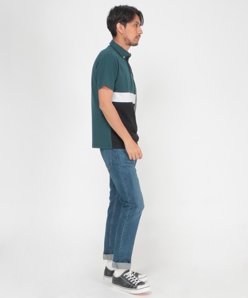 ikka（イッカ）の「メランジ切り替えポロシャツ ECO（ポロシャツ・メンズ・ホワイト/ネイビー/グリーン・M/L/S/XL）」の20枚目の写真