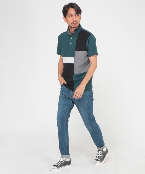 ikka（イッカ）の「メランジ切り替えポロシャツ ECO（ポロシャツ・メンズ・ホワイト/ネイビー/グリーン・M/L/S/XL）」の17枚目の写真