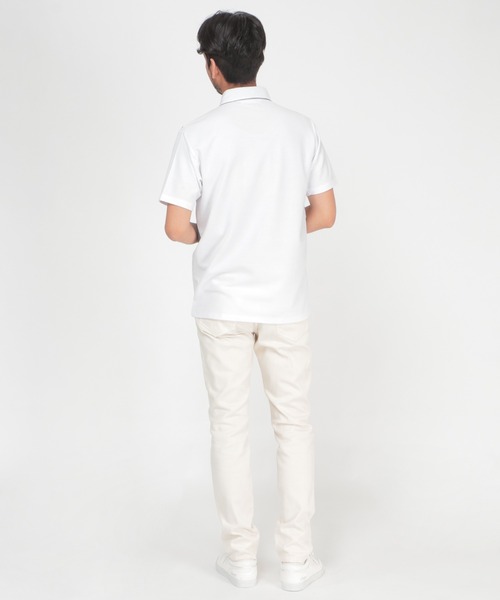 ikka（イッカ）の「メランジ切り替えポロシャツ ECO（ポロシャツ・メンズ・ホワイト/ネイビー/グリーン・M/L/S/XL）」の18枚目の写真