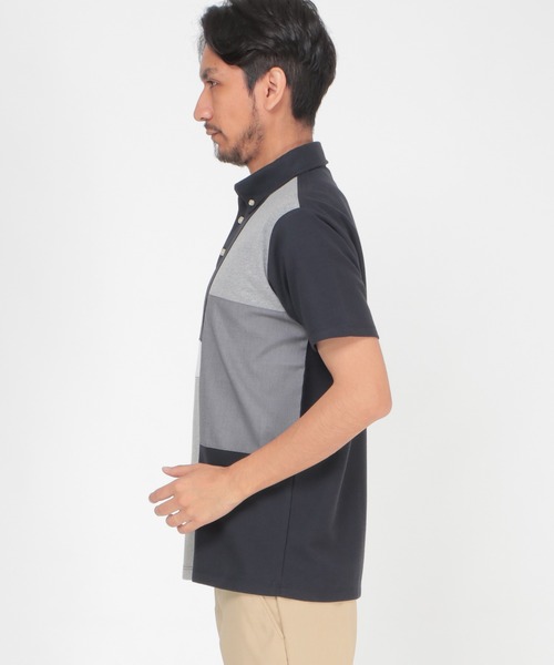 ikka（イッカ）の「メランジ切り替えポロシャツ ECO（ポロシャツ・メンズ・ホワイト/ネイビー/グリーン・M/L/S/XL）」の13枚目の写真