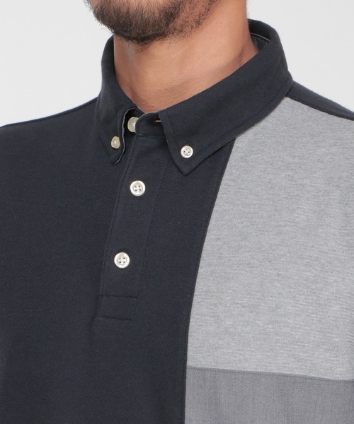 ikka（イッカ）の「メランジ切り替えポロシャツ ECO（ポロシャツ・メンズ・ホワイト/ネイビー/グリーン・M/L/S/XL）」の11枚目の写真