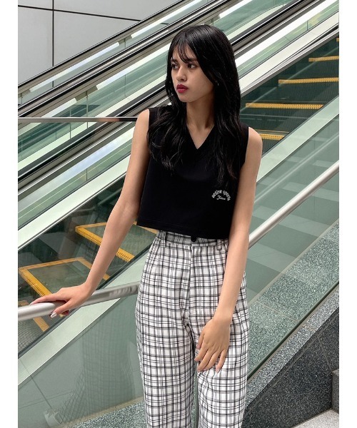 ENVYM（アンビー）の「ＶネックショートＴＯＰＳ（Tシャツ/カットソー・レディース・ホワイト/ブラック/ベージュ・FREE）」の3枚目の写真