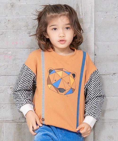 RAGMART(ラグマート)の「ジャカード袖トレーナー(Tシャツ/カットソー・キッズ・ブルー/キャメル・100cm/130cm/120cm/110cm)」の5枚目の写真