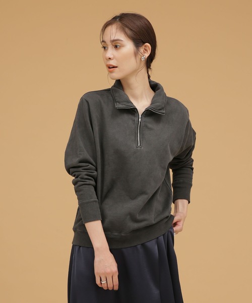 Odub（オーダブ）の「Odub/別注 ハーフZIPスウェット（スウェット・レディース・ブラック/ネイビー/レッド・FREE）」の2枚目の写真