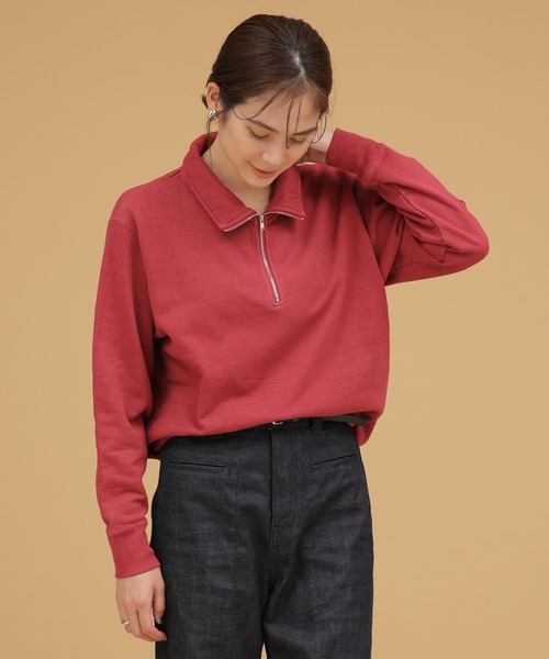 Odub（オーダブ）の「Odub/別注 ハーフZIPスウェット（スウェット・レディース・ブラック/ネイビー/レッド・FREE）」の6枚目の写真