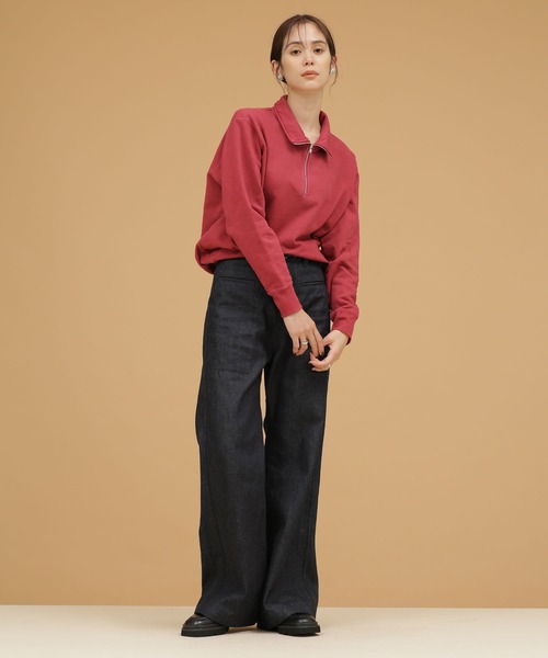 Odub（オーダブ）の「Odub/別注 ハーフZIPスウェット（スウェット・レディース・ブラック/ネイビー/レッド・FREE）」の7枚目の写真