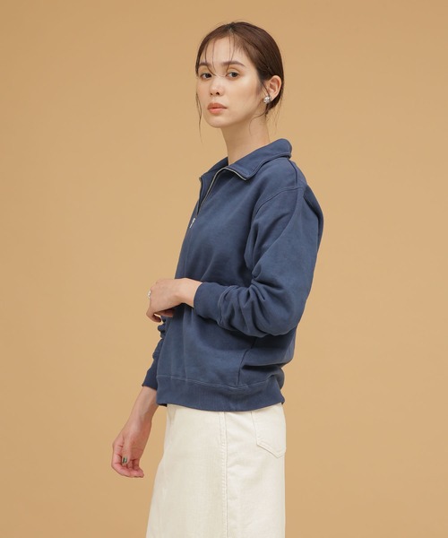 Odub（オーダブ）の「Odub/別注 ハーフZIPスウェット（スウェット・レディース・ブラック/ネイビー/レッド・FREE）」の8枚目の写真