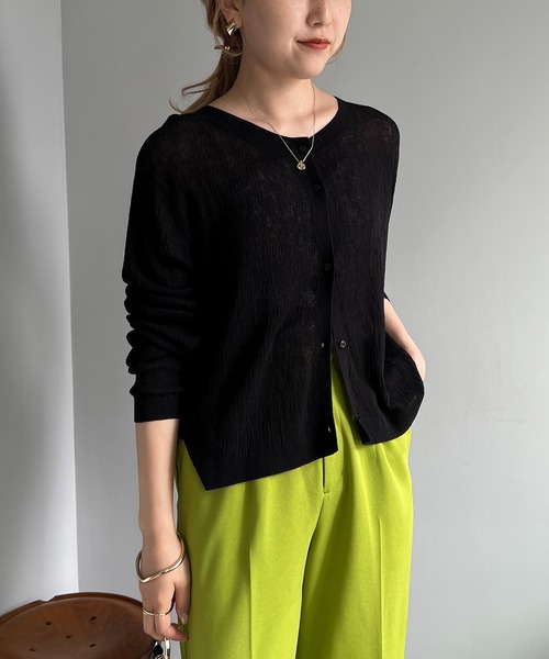 REPLICA リブ編み カーディガン S MARTINMARGIERA リブ編み透かし模様