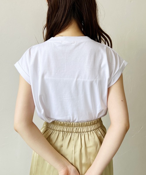 H.Warren(エイチウォーレン)の「クルーネックフレンチスリーブカットプルオーバーTシャツ(Tシャツ/カットソー・レディース・ホワイト/ブラック/ブラウン/グレー・FREE)」の7枚目の写真