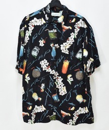 VINTAGE | 【ヴィンテージ古着】Caribbean 総柄 ハワイアンシャツ ブラック(シャツ/ブラウス)
