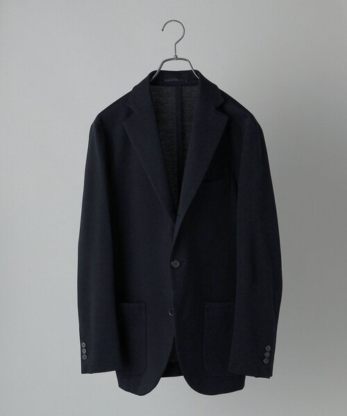 SHIPS（シップス）の「SHIPS: ALBINI ジャージー 無地 ジャケット（テーラードジャケット・メンズ・ネイビー・SMALL/MEDIUM/LARGE/X-LARGE）」の2枚目の写真