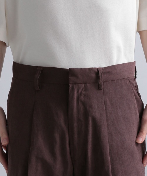 HARE(ハレ)の「スエードライクワイドパンツ(HARE)(スラックス・メンズ・ボルドー/ブラック・SMALL/MEDIUM)」の3枚目の写真