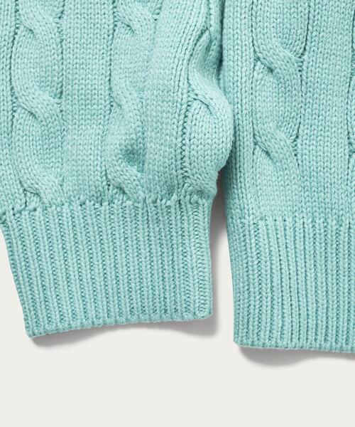 MONKEY TIME（モンキータイム）の「＜monkey time＞ C/AC CABLE SKIPPER PL/ニット（ニット/セーター・メンズ・ブラック/ターコイズブルー・S/M/L/XL）」の6枚目の写真