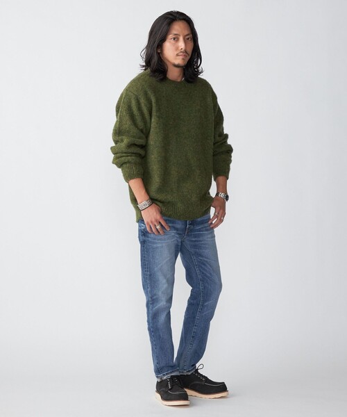 SHIPS（シップス）の「*SHIPS: 〈シェットランドタイプ〉 ウール シャギードッグ ニット (セーター)（ニット/セーター・メンズ・チャコールグレー/レッド/オリーブ/ベージュ/オフホワイト/イエロー/ロイヤルブルー/ダークグレー・MEDIUM/SMALL/LARGE/X-LARGE）」の16枚目の写真