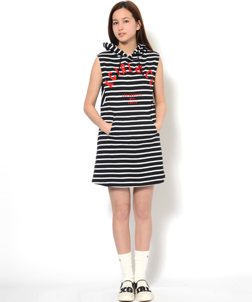 X-girl（エックスガール）の「【NYLON7月号掲載】SUMMER HOODIE DRESS（ワンピース・レディース・マルチ/ブラック/グリーン・1/2）」の16枚目の写真
