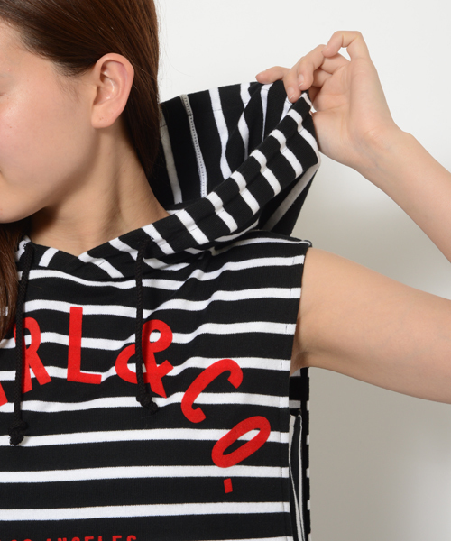 X-girl（エックスガール）の「【NYLON7月号掲載】SUMMER HOODIE DRESS（ワンピース・レディース・マルチ/ブラック/グリーン・1/2）」の15枚目の写真