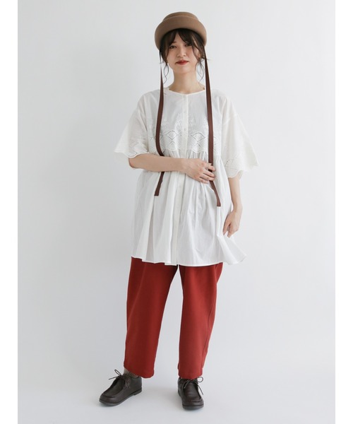 Samansa Mos2（サマンサ モスモス）の「スカラップレース前後2WAYチュニック（チュニック・レディース・カーキ/ブラウン/オフホワイト/チャコール・ﾌﾘ-）」の13枚目の写真